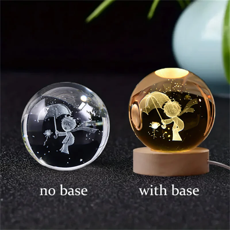 3D Crystal Ball Planet Night Light