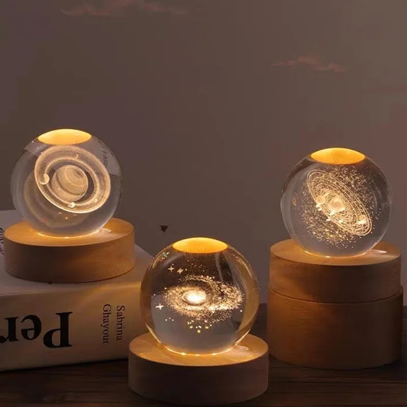 3D Crystal Ball Planet Night Light